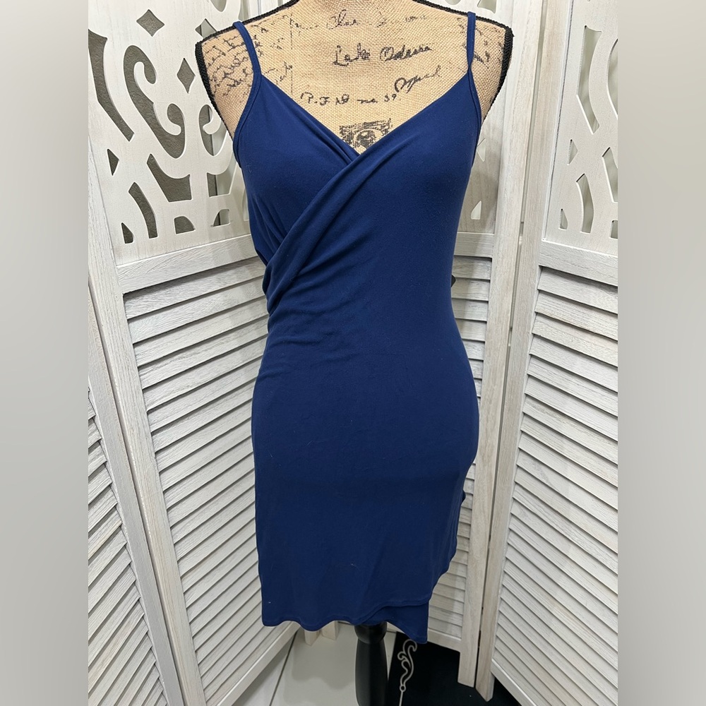 MODA International By Victoria Secrets Navy Blue Swimsuit Wrap Dress